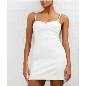 French Connection Womens Whisper Corset Neckline Dress in Summer White. Size 10